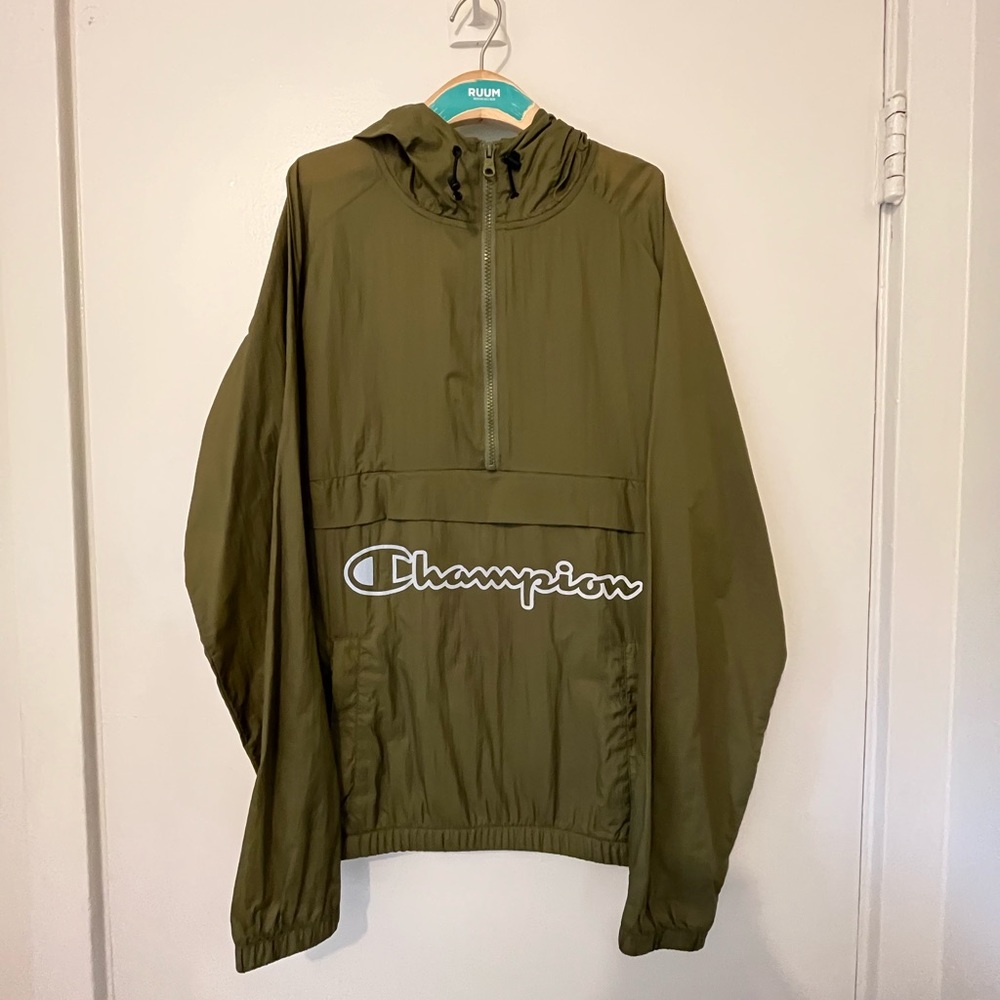 Champion Olive Green Anorak Windbreaker